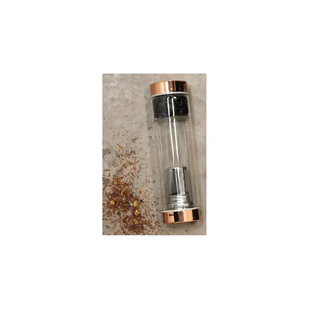 Bouteille infuseur en verre à pierre onyx — nomade