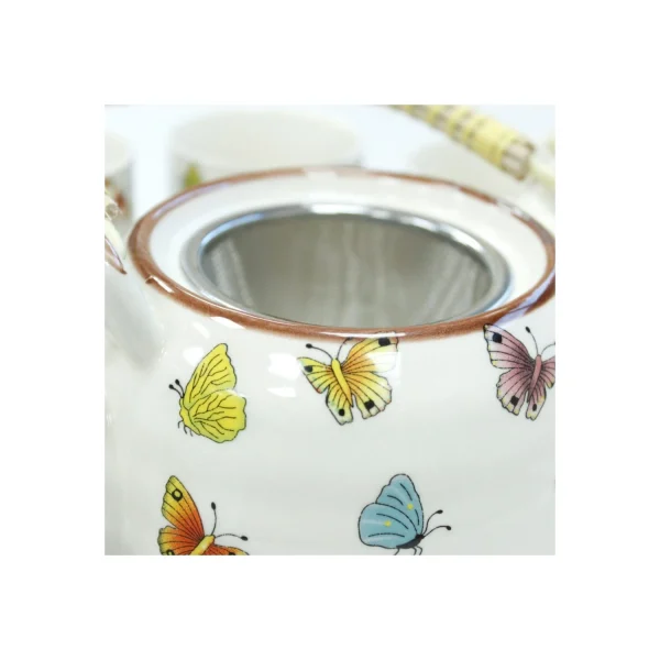 Service à thé — papillons — détail