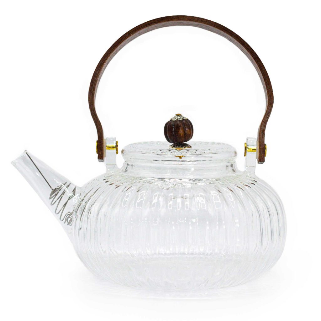 Théière en verre avec infuseur perle nervurée transparente 850 ml — Verre borosilicate, 850 ml, vue d’ensemble