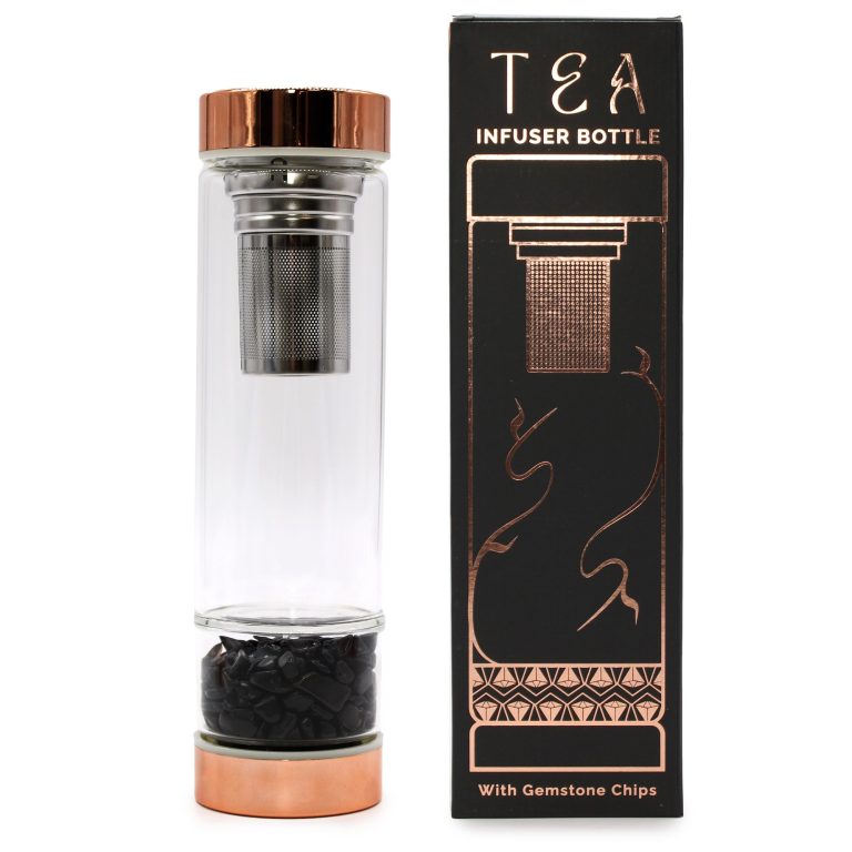Bouteille infuseur en verre à pierre onyx nomade — Onyx, Verre, métal, vue d’ensemble
