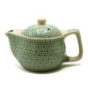 Petite théière à tisane mosaïque verte — Céramique et métal, vue d’ensemble