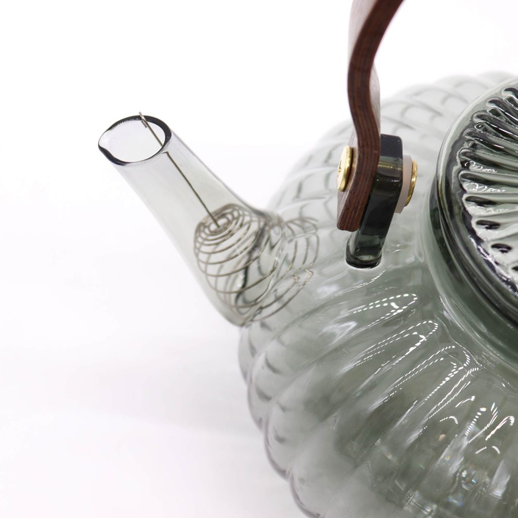 Théière en verre avec infuseur perle nervurée anthracite 950 ml — Verre borosilicate, 950 ml, vue d’ensemble