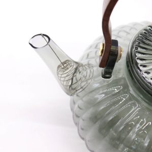 Théière en verre avec infuseur perle nervurée anthracite 950 ml — Verre borosilicate, 950 ml, vue d’ensemble