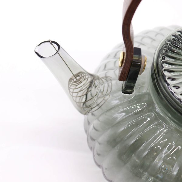 Théière en verre avec infuseur perle nervurée anthracite 950 ml — Verre borosilicate, 950 ml, vue d’ensemble