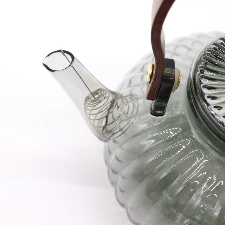 Théière en verre avec infuseur perle nervurée anthracite 950 ml — Verre borosilicate, 950 ml, vue d’ensemble