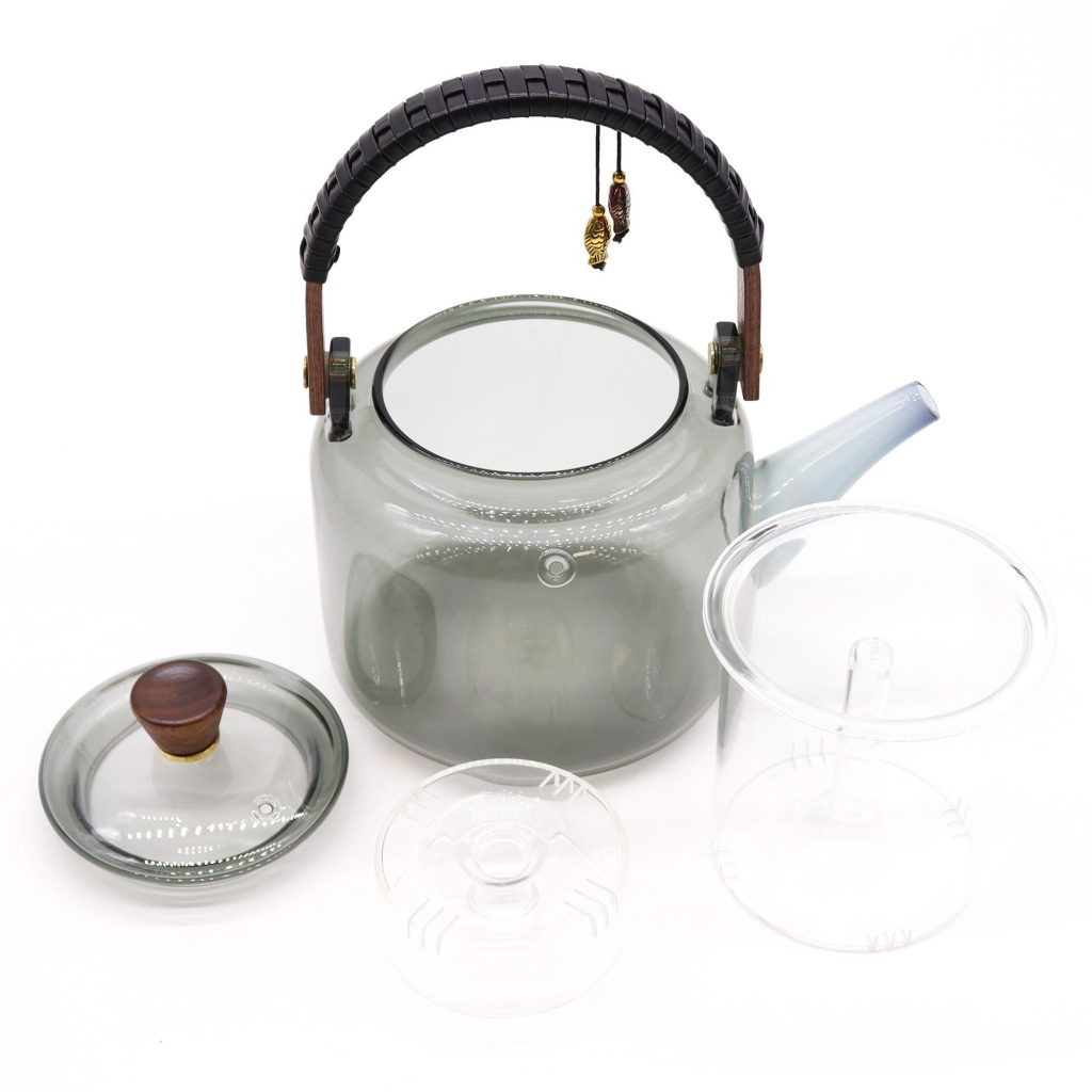 Théière en verre avec infuseur avec panier vapeur, anthracite 1000 ml — Verre borosilicate, 1000 ml, vue d’ensemble