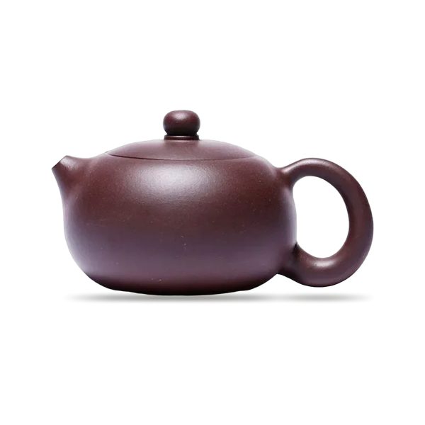 Théière de Yixing 300 ml — argile Zhu Ni, forme Xi Shi, sur fond blanc