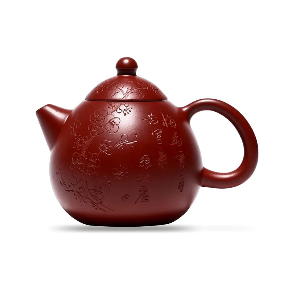 Théière de Yixing 200 ml — argile Da Hong Pao, sur fond blanc