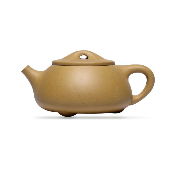 Théière de Yixing 260 ml — argile Duan Ni dorée, sur fond blanc
