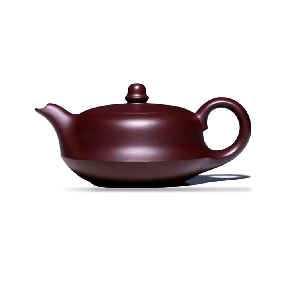 Théière de Yixing 260 ml — panse pleine, sans décor, sur fond blanc