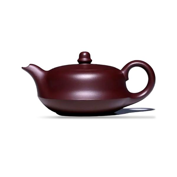 Théière de Yixing 260 ml — panse pleine, sans décor, sur fond blanc