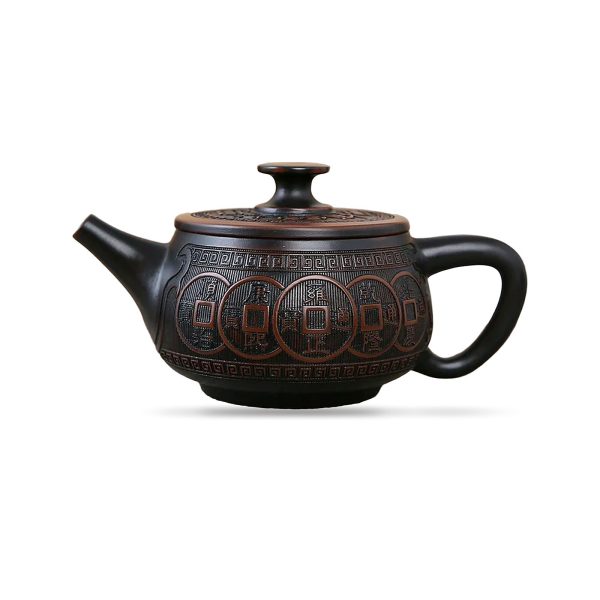 Théière de Jianshui 320 ml — gravure incrustée, sur fond blanc