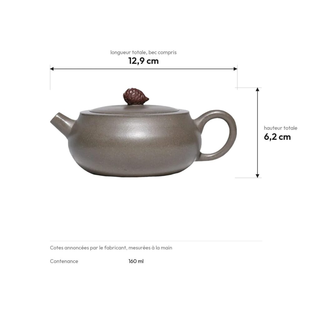 Cotes : 12,9 cm de long, 6,2 cm de haut, 160 ml