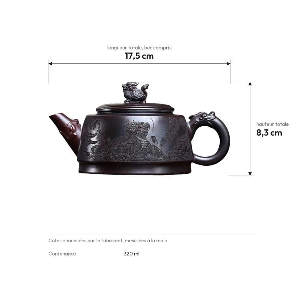 Cotes : 17,5 cm de long, 8,3 cm de haut, 320 ml