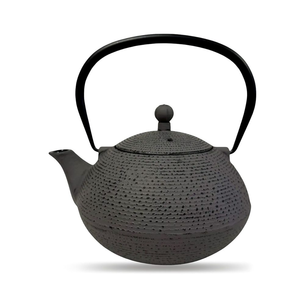 Théière en fonte 850 ml — gris anthracite, intérieur émaillé, sur fond blanc