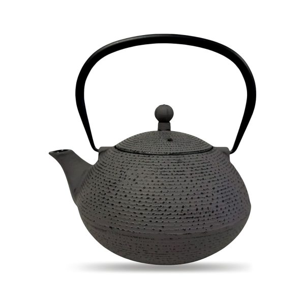 Théière en fonte 850 ml — gris anthracite, intérieur émaillé, sur fond blanc