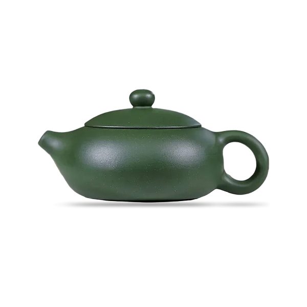 Théière de Yixing en argile verte, forme Xi Shi, sans décor