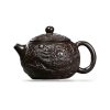 Théière de Yixing 200 ml, dragon sculpté à la main, coloris noir